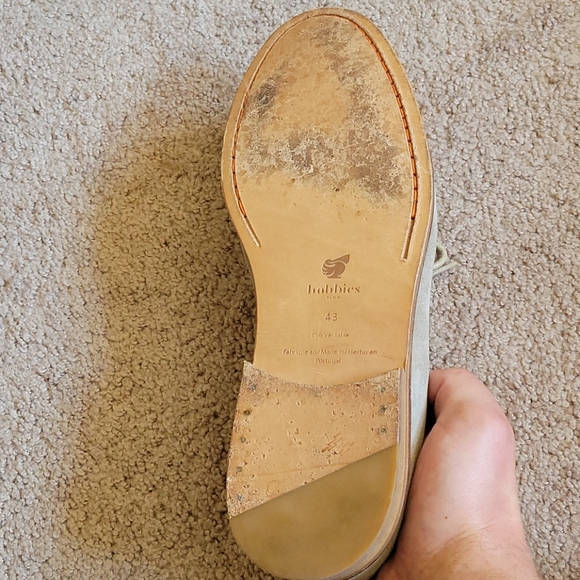 Bobbies Suede Derby Shoes in Light Gray Size 43 - Picture 3 of 5